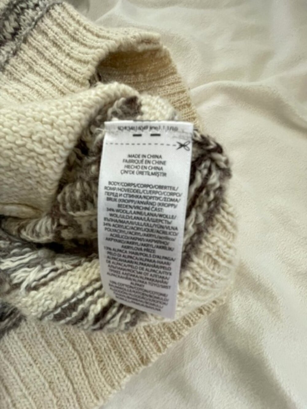 Polo Ralph Lauren Cardigan Sweater Women's Wool Alpaca V-Neck, Beige, Size S - Picture 5 of 7